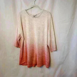 Avenue womens ombre sweater size 18/20 color light pink to coral